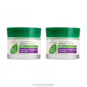 LR Aloe Vera Регенериращ нощен крем - за отпочинала и свежа кожа | Двоен комплект